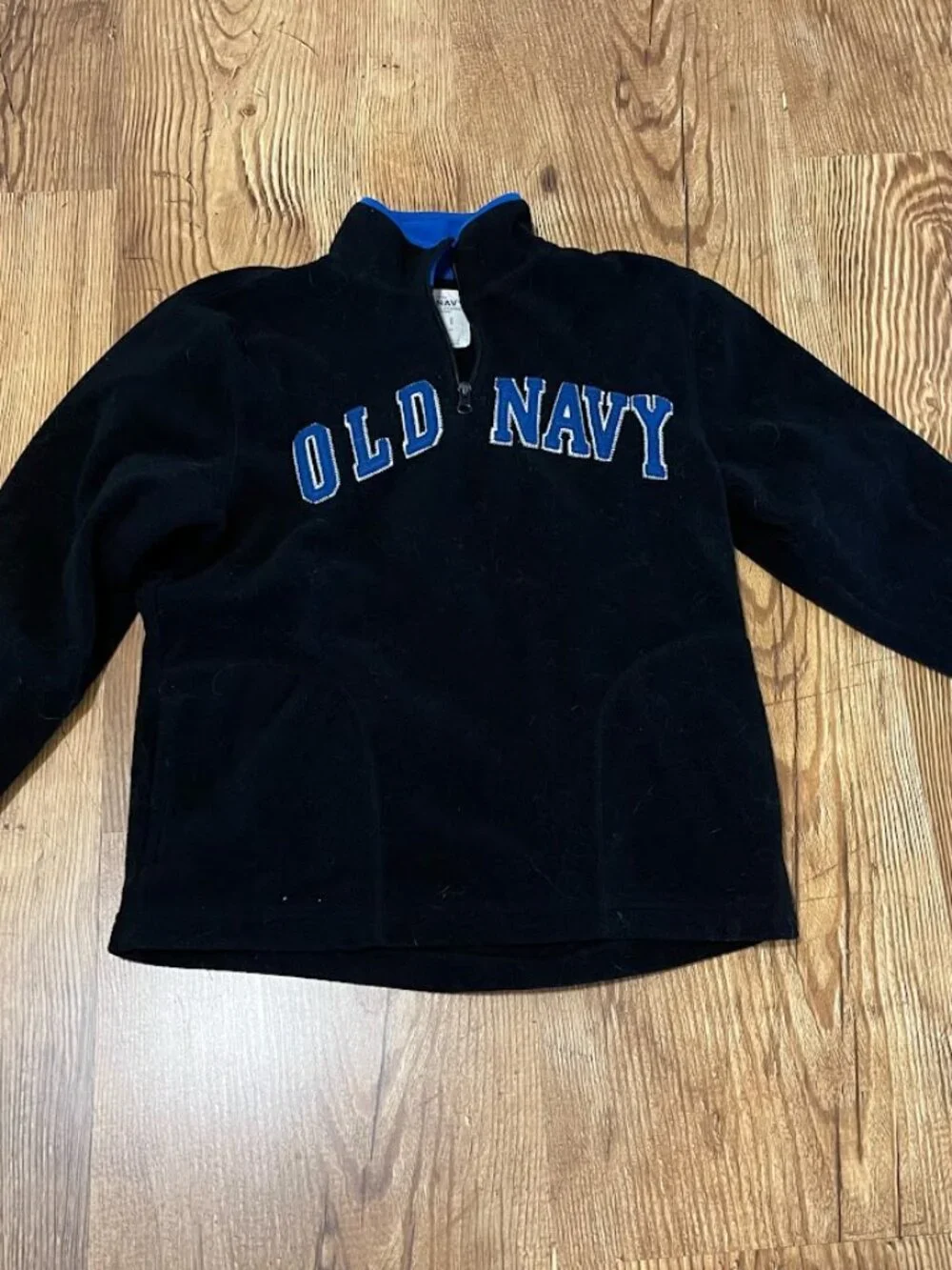 Old Navy 1/4 Zip Fleece, Black or Very Dark Blue, Youth Large